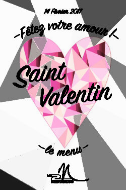 invitation menu St Valentin