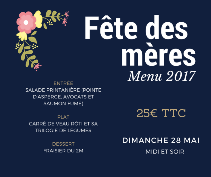 menu fete des meres le 2m restaurant