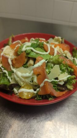 salade de truite de parné sur roc