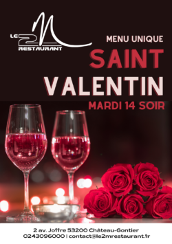 menu saint valentin restaurant 2M