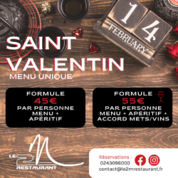 menu saint velentin 2024